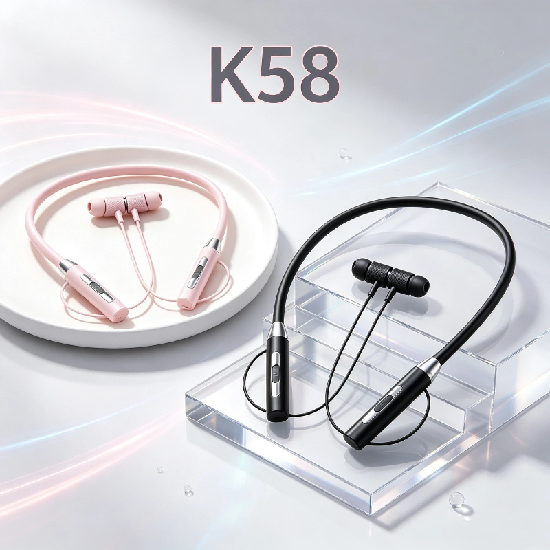 Magnetic Neckband Sports Earphones - سماعة رأس بلوتوث K58 جديدة، سماعة
