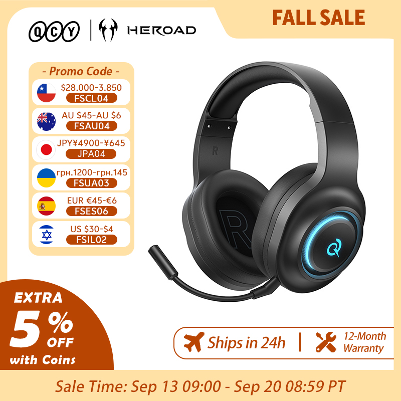 Gaming Headset With Mic Rgb - سماعة ألعاب QCY Heroad V200 مع