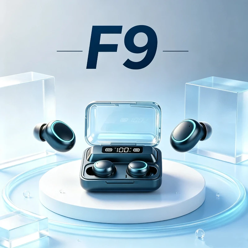 Tws Earbuds Bluetooth 5.3 - سماعات رأس بلوتوث F9 جديدة، صوت