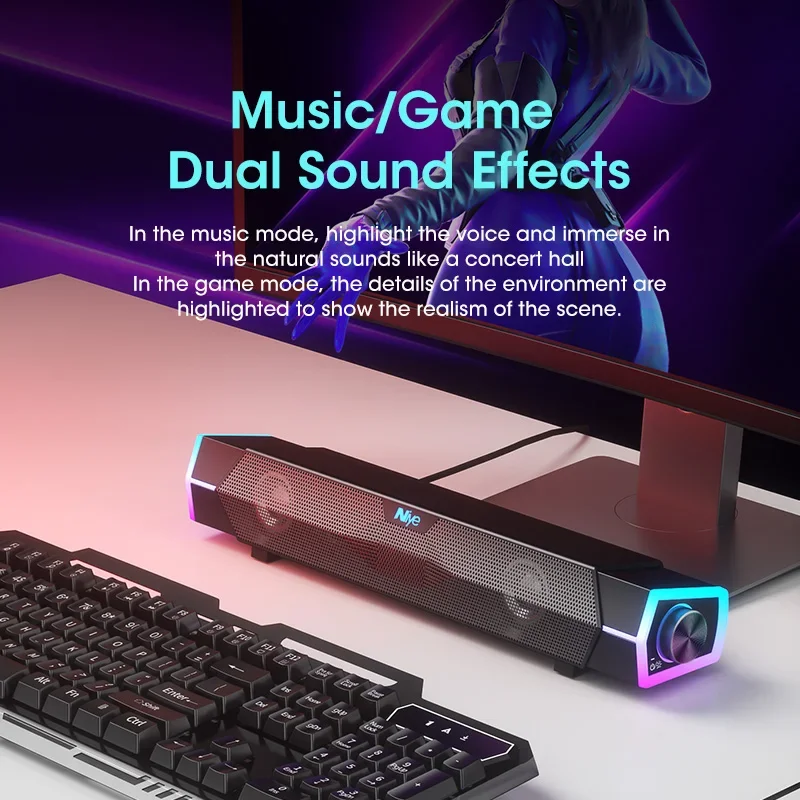 شريط صوت ستيريو 4D للكمبيوتر ، - مراجعة Rgb Computer Soundbar For Pc وسعره