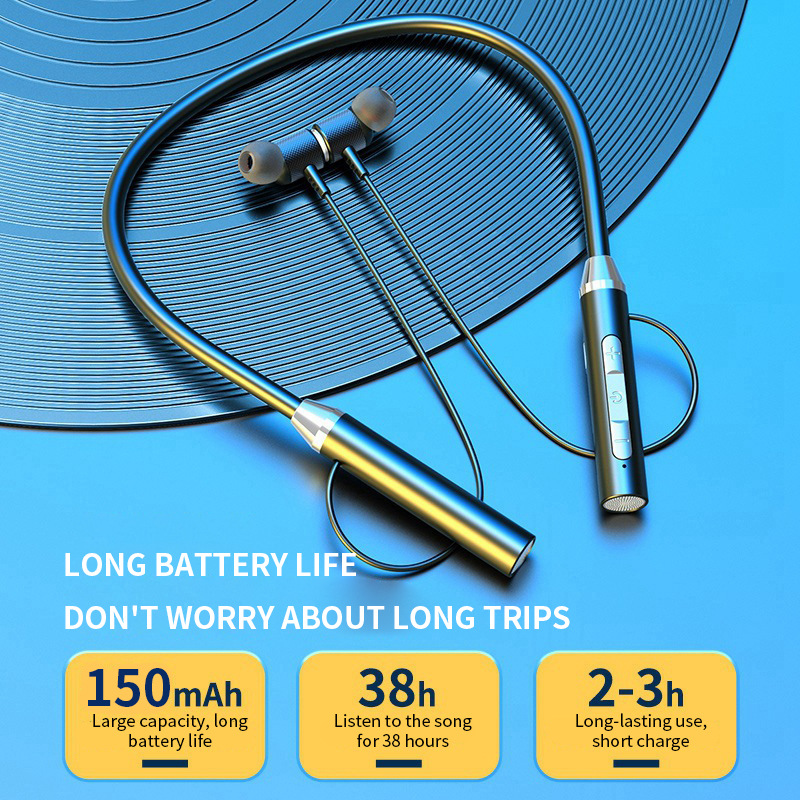 سماعات أذن لاسلكية تعمل بالبلو - مراجعة Magnetic Neckband Sports Earphones وسعره