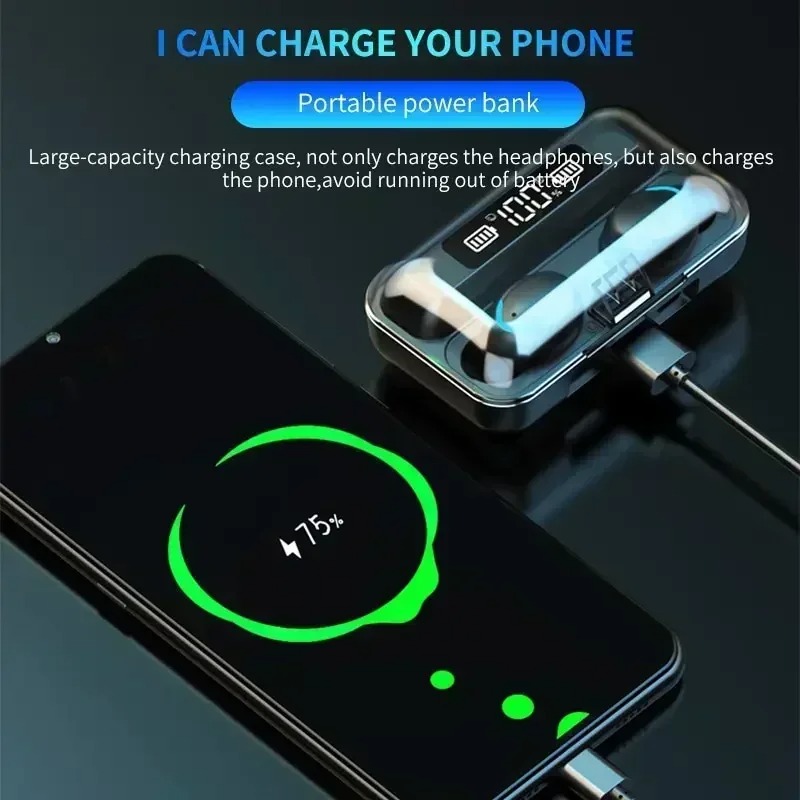 سماعات بلوتوث ستيريو 9D مع صوت - مراجعة Tws Earbuds Bluetooth 5.3 وسعره