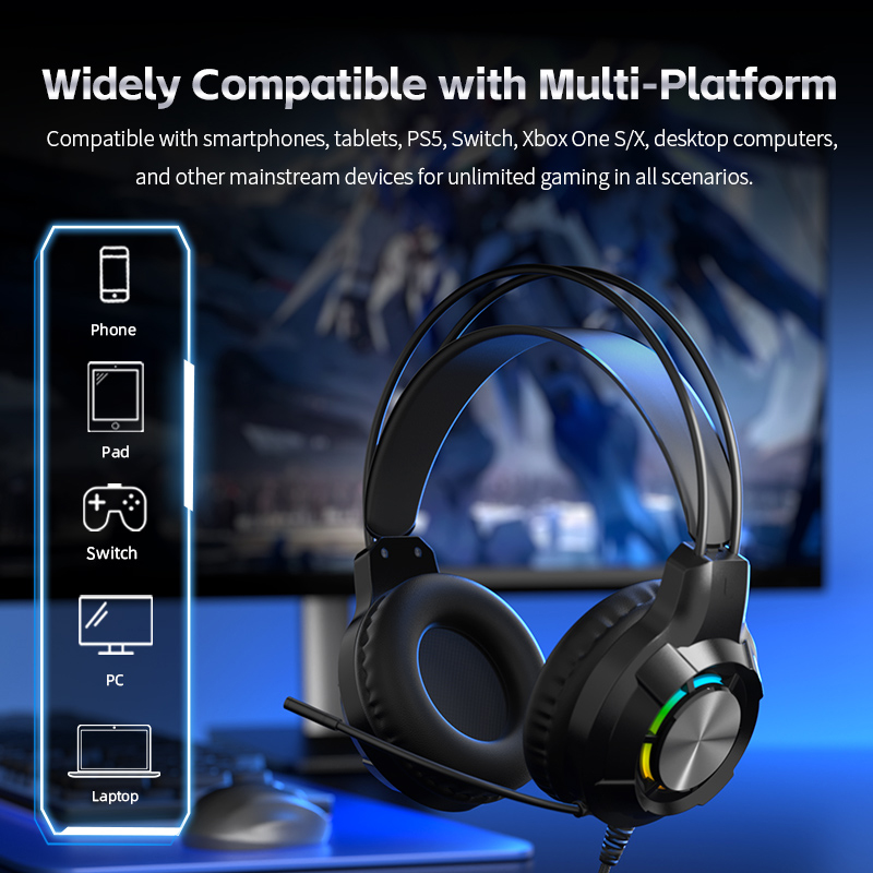 سماعة الألعاب إلغاء الضوضاء سم - مراجعة Gaming Headset With Mic Rgb وسعره