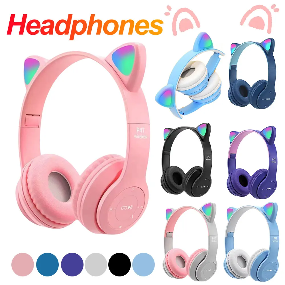 وامض LED لطيف آذان القط سماعات - مراجعة Cat Ear Bluetooth Headset Led وسعره