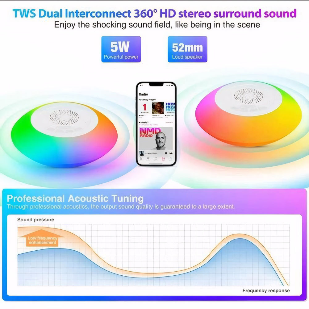 مكبر صوت عائم للمسبح مع أضواء  - مراجعة Portable Bluetooth Speaker Waterproof Ipx7 وسعره