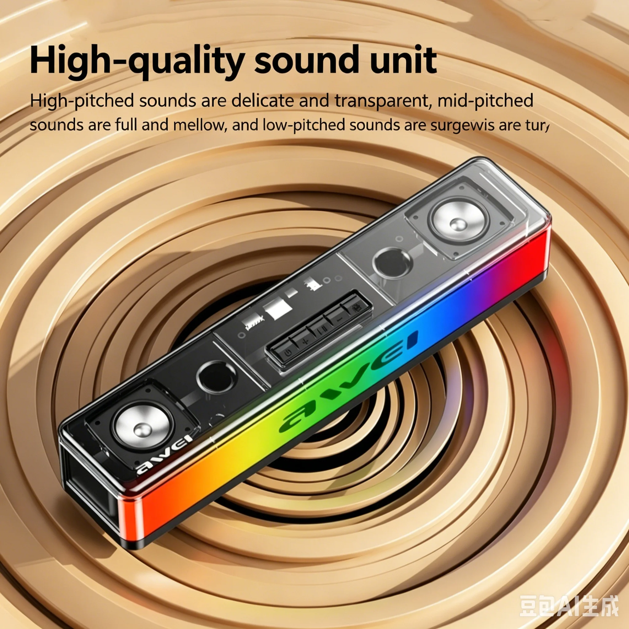 مكبرات صوت بلوتوث RGB بقوة 20  - مراجعة Rgb Computer Soundbar For Pc وسعره