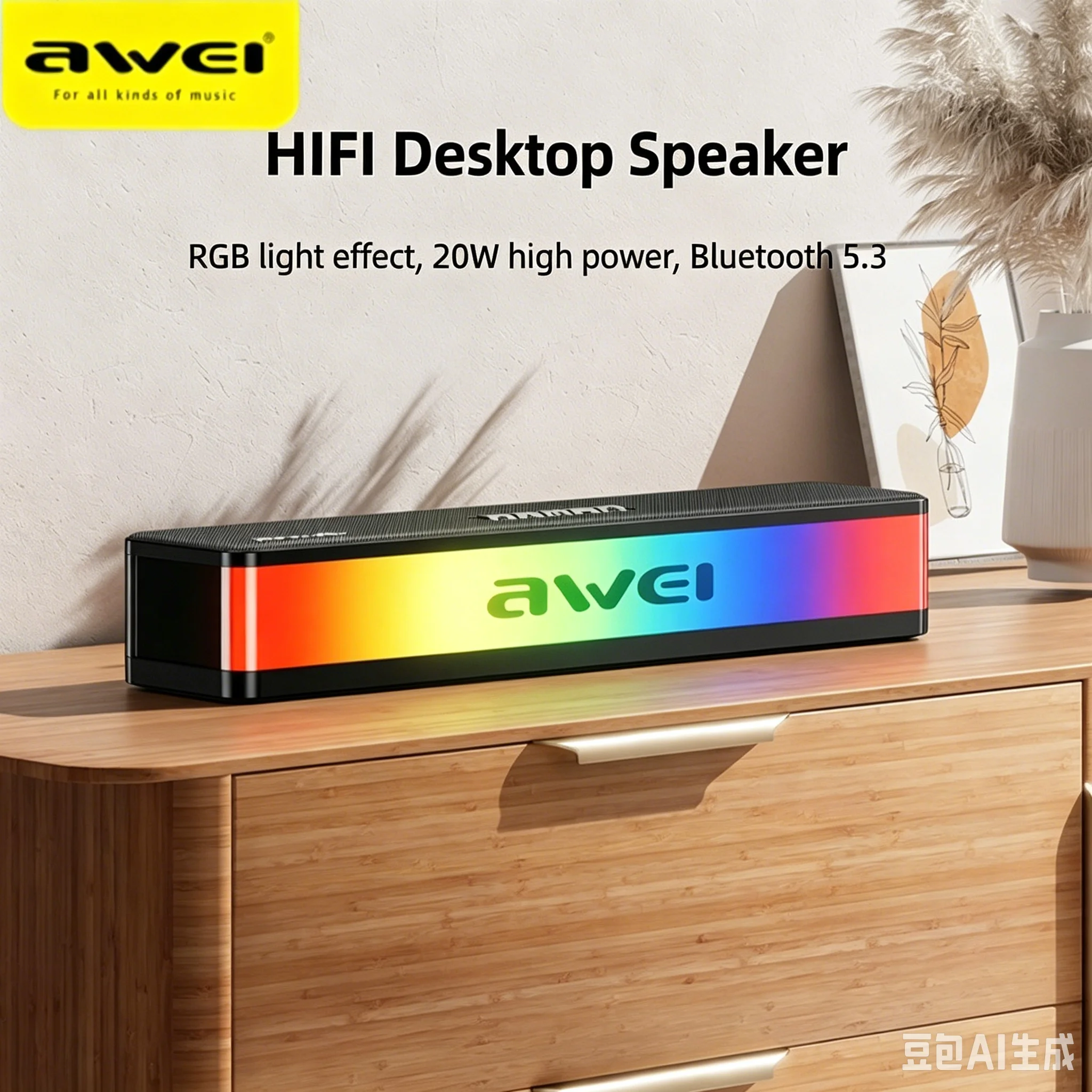 مكبرات صوت بلوتوث RGB بقوة 20  - مراجعة Rgb Computer Soundbar For Pc وسعره