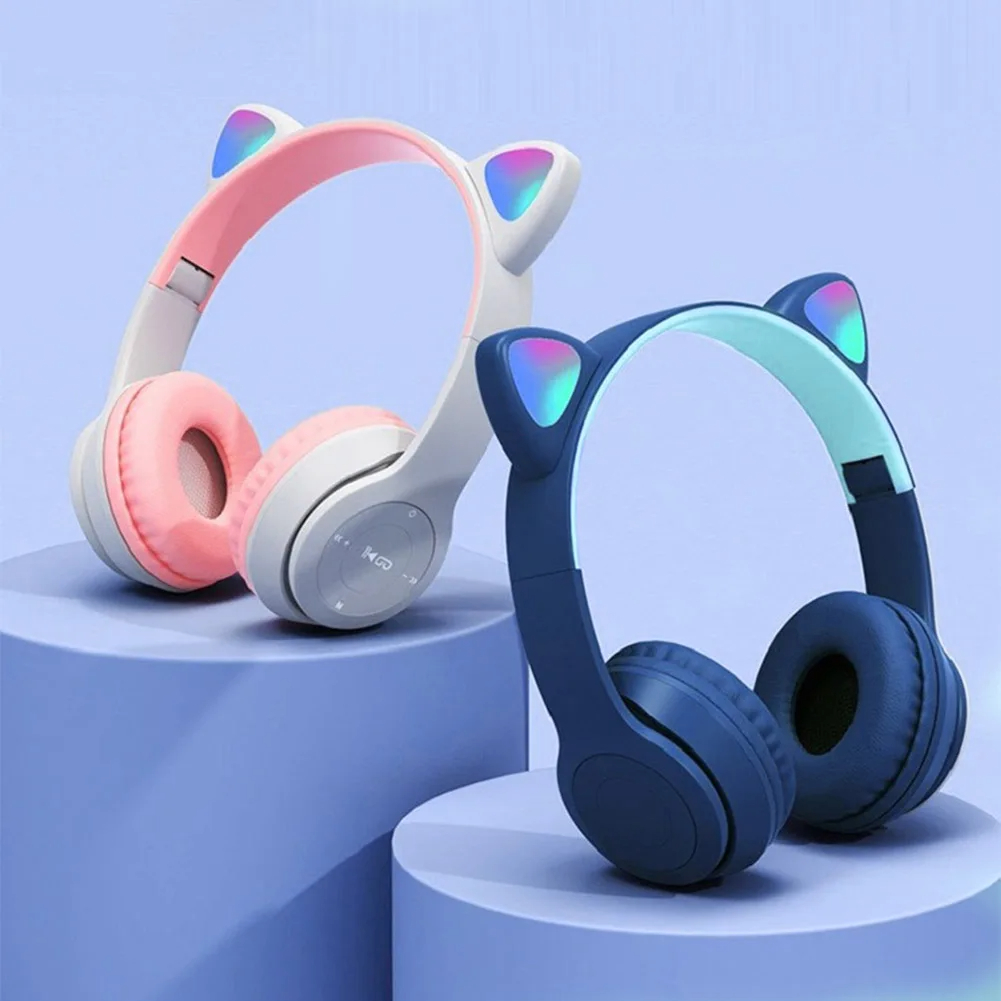 سماعات رأس لاسلكية لطيفة على ش - مراجعة Cat Ear Bluetooth Headset Led وسعره