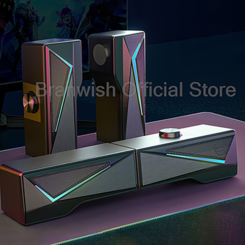 RGB الألعاب مكبرات الصوت مع ان - مراجعة Rgb Computer Soundbar For Pc وسعره