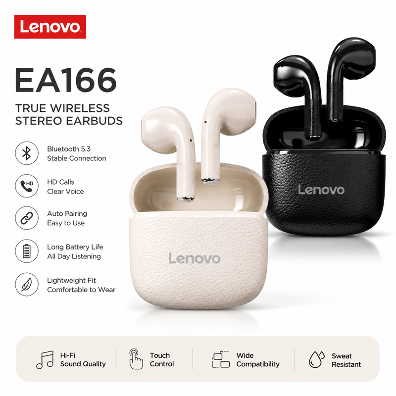 سماعات لينوفو EA166 اللاسلكية  - مراجعة Anc Wireless Over Ear Headphones وسعره